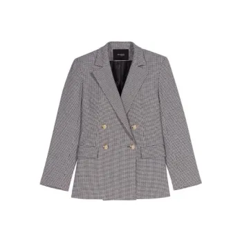 Maje Houndstooth Double-breasted Blazer