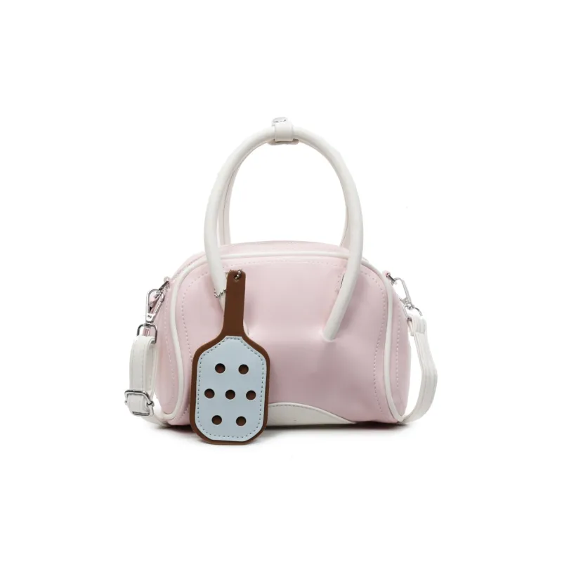 RIVMIND PU Handbag Women's White/Pink/Khaki-6