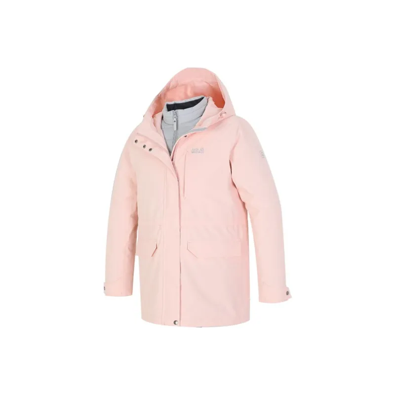 Jack Wolfskin Waterproof Windbreaker Jacket Women's Rouge Pink-0