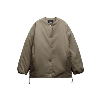 ZARA Puffer Jackets Women's Dark Taupe