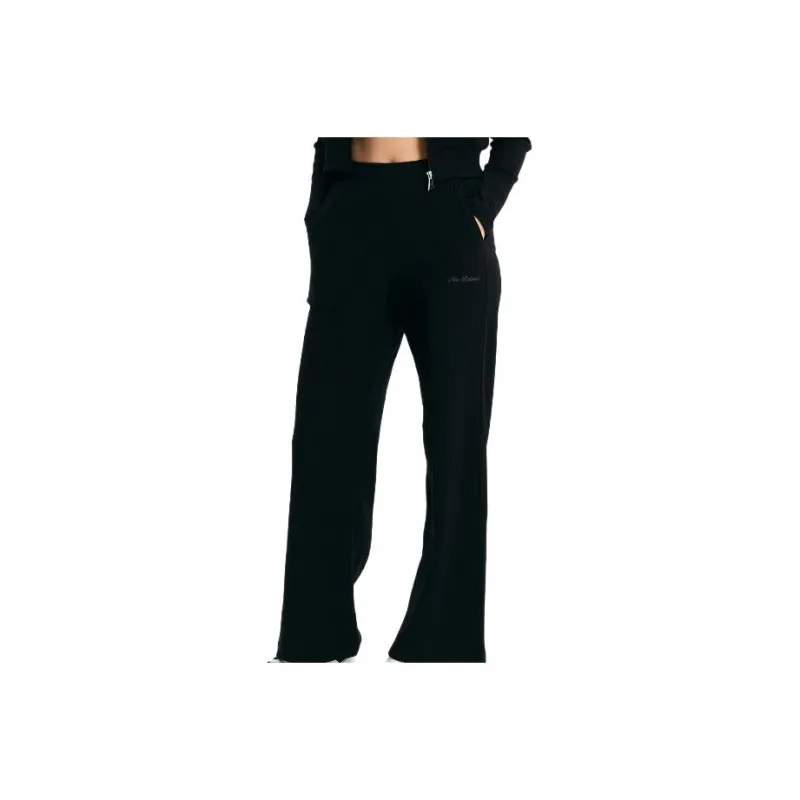 New Balance WOMEN Soft Vertical Pattern Wide Leg Pants Casual Pants Women's Black-0