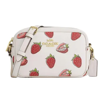 COACH Jamie Leather Camera Bag, Shoulder Bag Mini Women's White