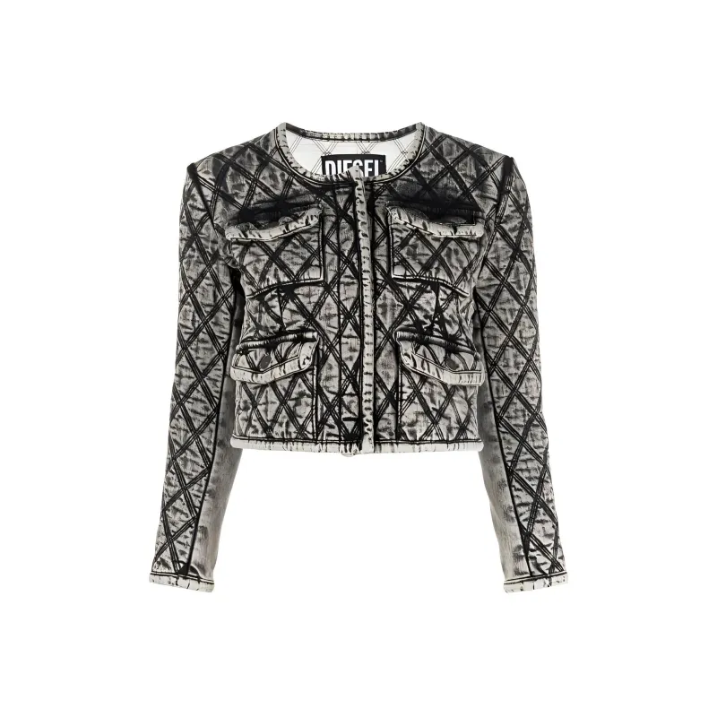DIESEL Contrast-stitching Cropped Jacket-0