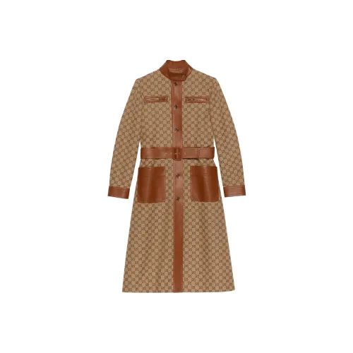 GUCCI Trench Coats Women's Beige