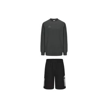Adidas Casual Sportswear Men's Set Gray/Dark Gray Top+Black Shorts