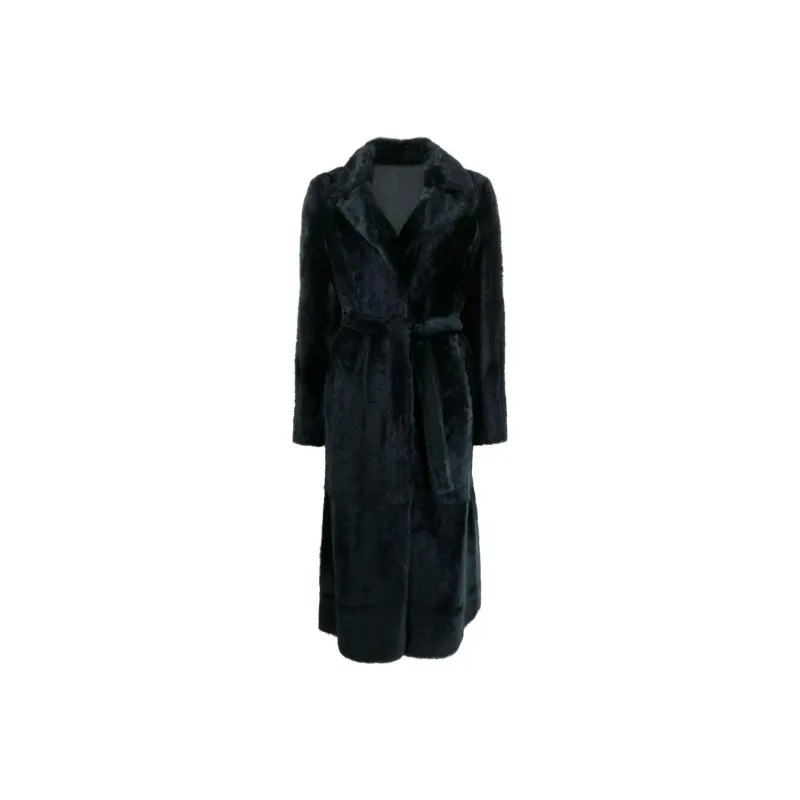 Yves Salomon Long Reversible Shearling Coat-0