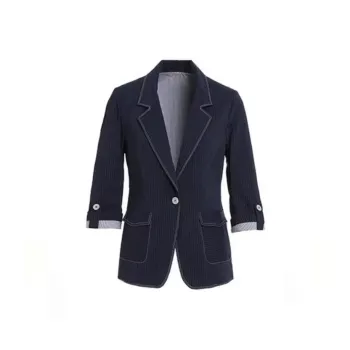 QIAOWANNI Business Suit Women's Thin Blue And White Stripes