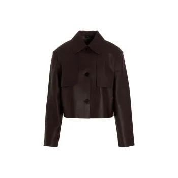 THEORY Leather Jackets Women's Brown