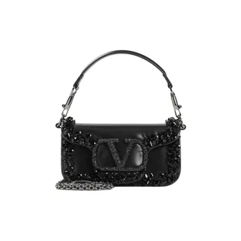 Valentino GARAVANI Leather One Shoulder Handbag Women's Black