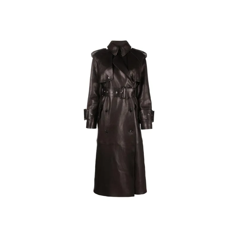 KHAITE The Bobbie Belted Leather Coat-0