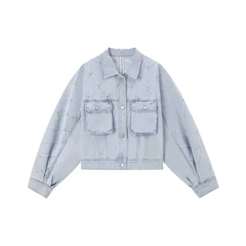 URLAZH Denim Jacket Women's Egg Cyan