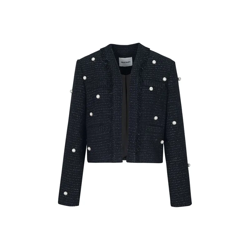 Alexia Sandra Cropped Coats Women's Black-0