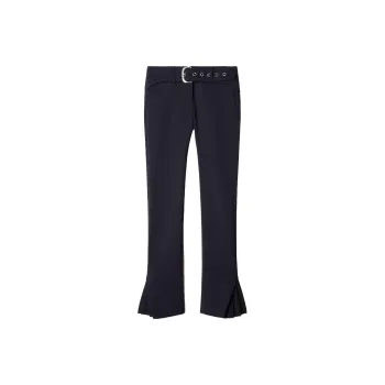 OFF-WHITE Belted Flared Virgin-wool Trousers