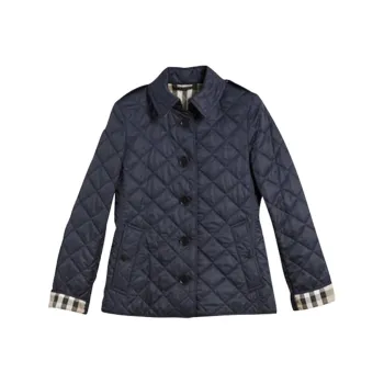 Burberry Diamond Quilted Jacket Navy Check