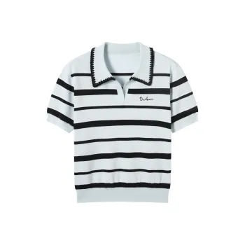 DIALOGUE Knitwear Women's Sea Salt Blue Stripes
