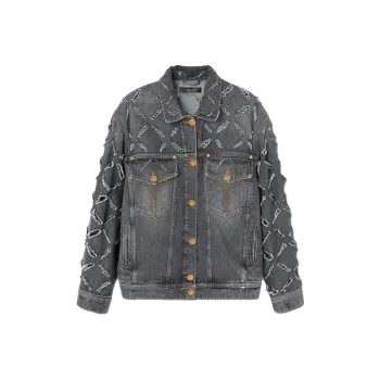 VERSACE Denim Jacket Women's Gray