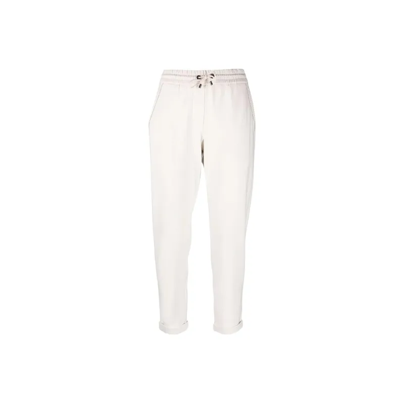 Brunello Cucinelli Knitted Sweatpants Women's White-0