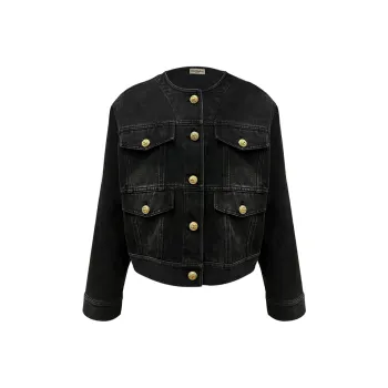 Little pull Denim Jackets Women's Black