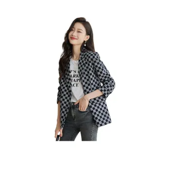 TERRE BLEUE Business Suit Women's Black Plaid