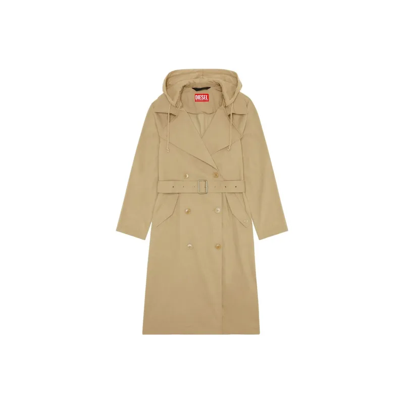 DIESEL Trench Coats Women's Khaki-0