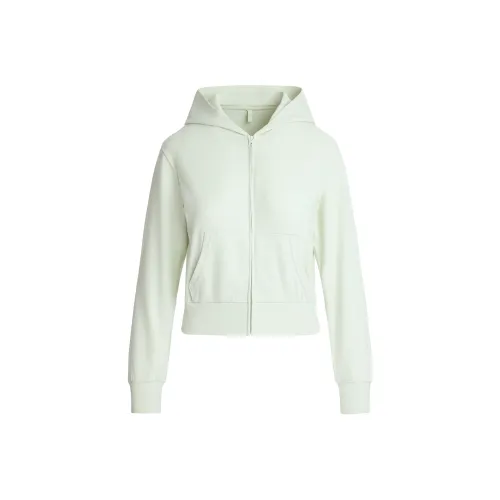 SKIMS SS25 COTTON JERSEY ZIP UP HOODIE Sweatshirt Women's SPEARMINT/Spearmint