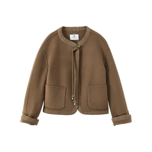 XIANGYING Coats Women's Camel
