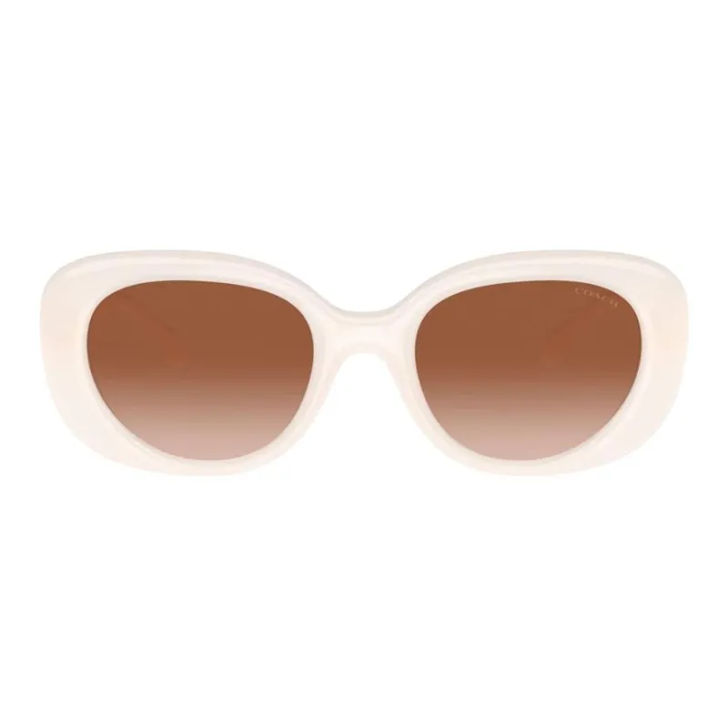 COACH Acetate Round Sunglasses Unisex White-1