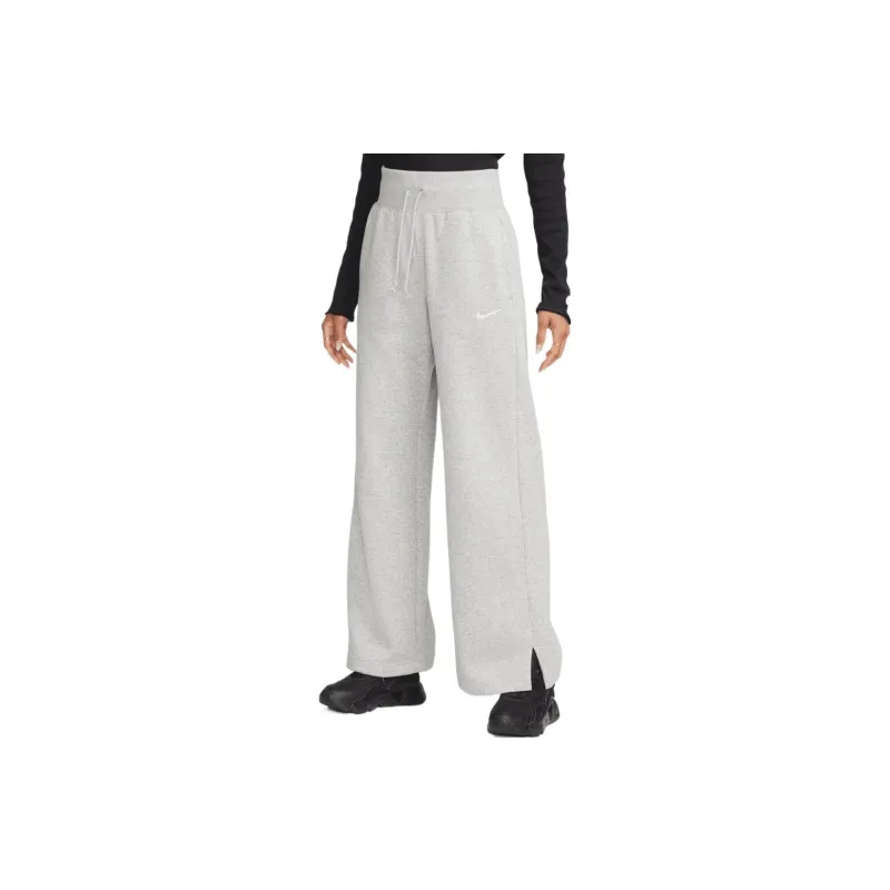 Nike Women's Phoenix Fleece High Waisted Wide Leg Sweatpants Dark Grey Heather-0