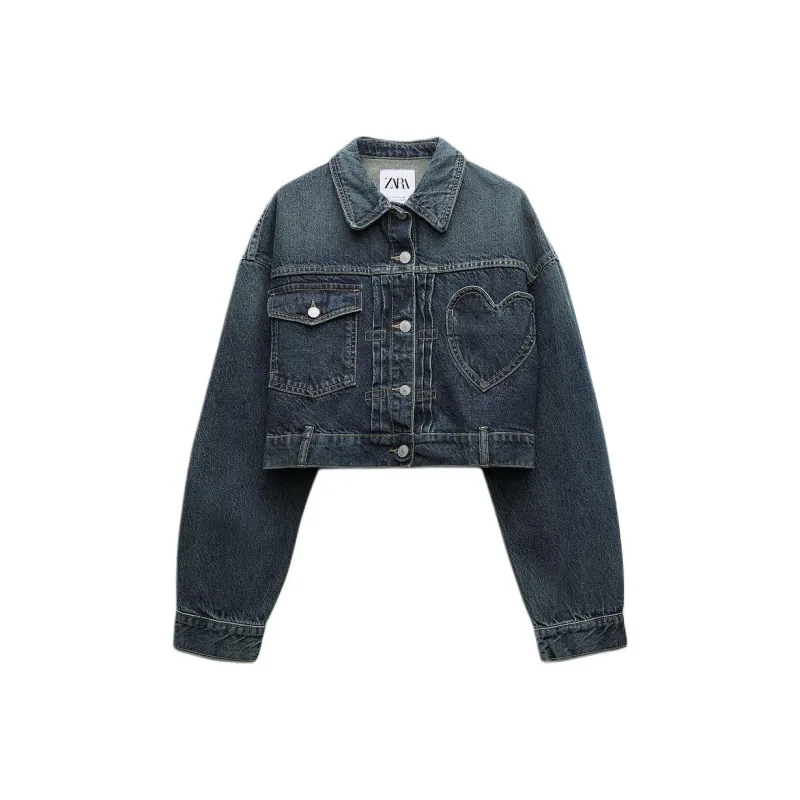 ZARA Denim Jackets Women's Blue-0