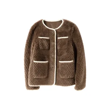 XIANGYING Velvet feel Coat Women's Coffee