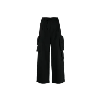 Y 3 Wide leg Cotton Cargo Trousers
