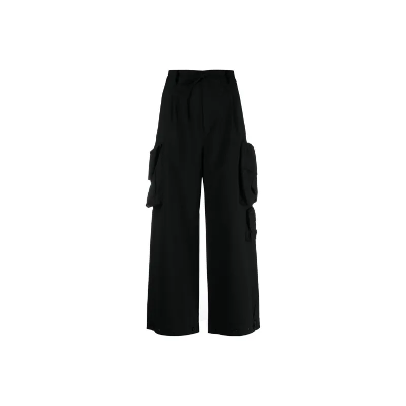 Y-3 Wide-leg Cotton Cargo Trousers-0