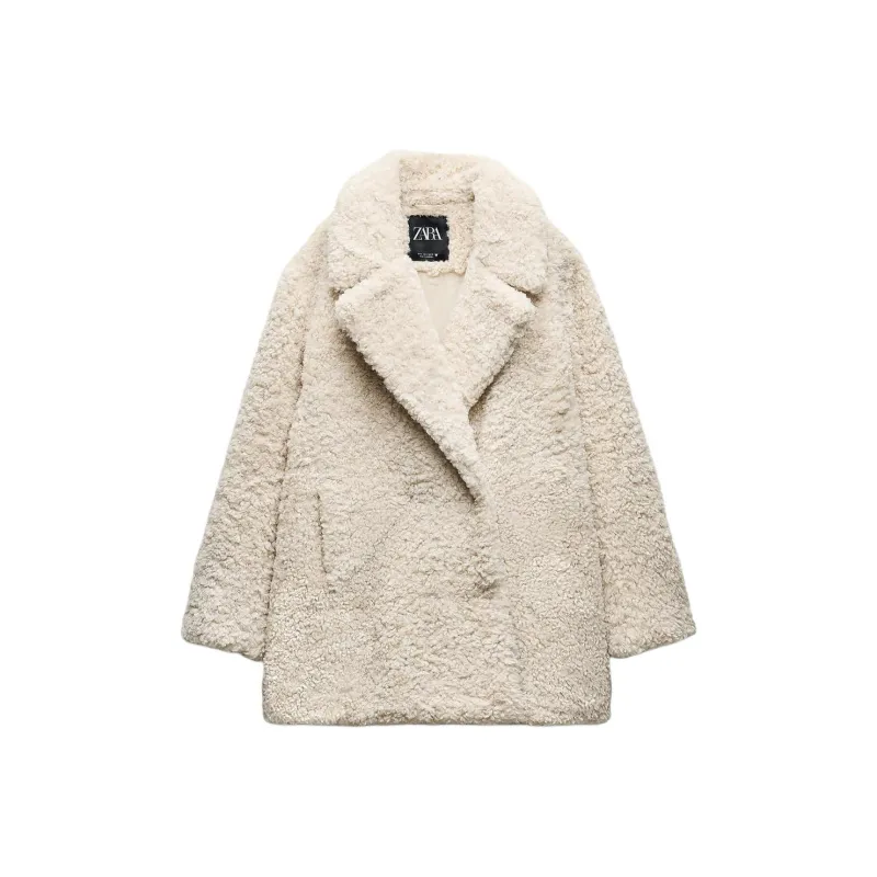 ZARA Trf Coats Women's Frosted White-0