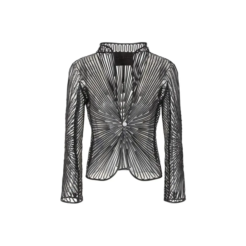 AMANI FW23 Leather Jacket Women's Black-0