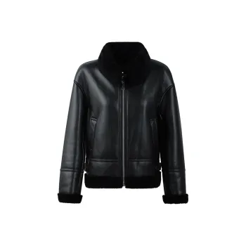THE SEA LIFE Leather Jacket Women's Black Mage