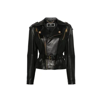 Elisabetta Franchi SS24 Leather Jacket Women's Black