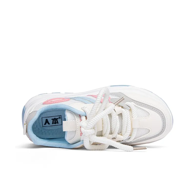 RENBEN Cushioning, Slip Resistant, And Abrasion Resistant Low Top Chunky Sneakers Women's Milan Pink-2