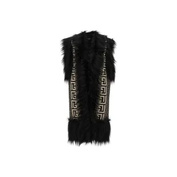 BALMAIN Monogram Patterned Long Knit Vest