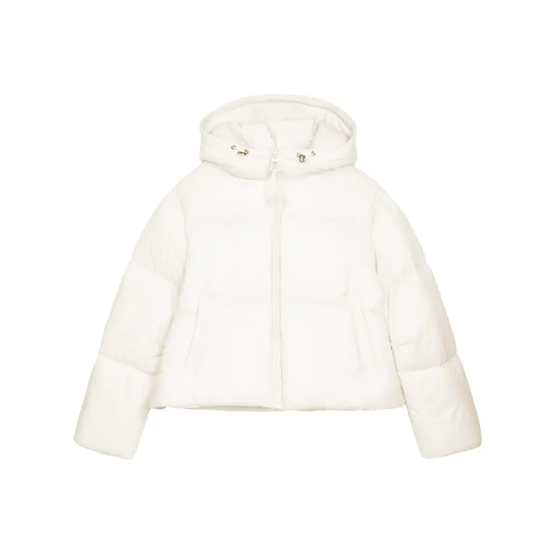 PAZZO Petite Fashion Elegance Loose Fit Versatile Cropped Hooded Down Jacket Women's-1