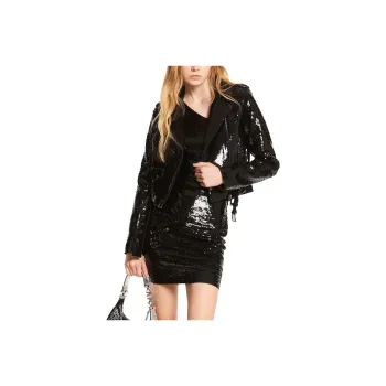 MICHAEL KORS Sequined Stretch Crepe Moto Jacket