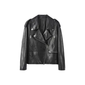 SINBOS Leather Jacket Women's Elegant Black