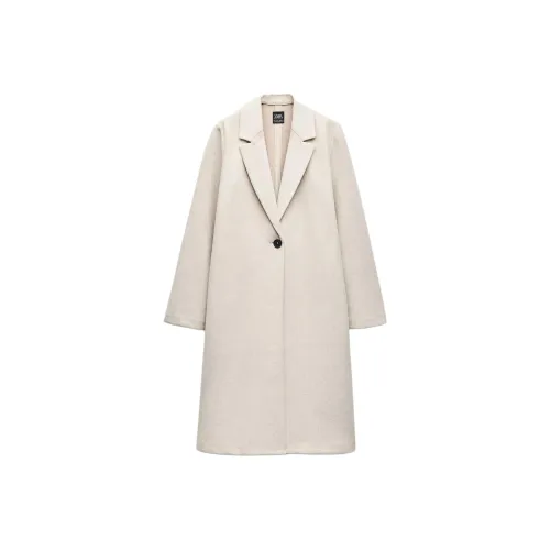 ZARA Coats Women's Light Sand