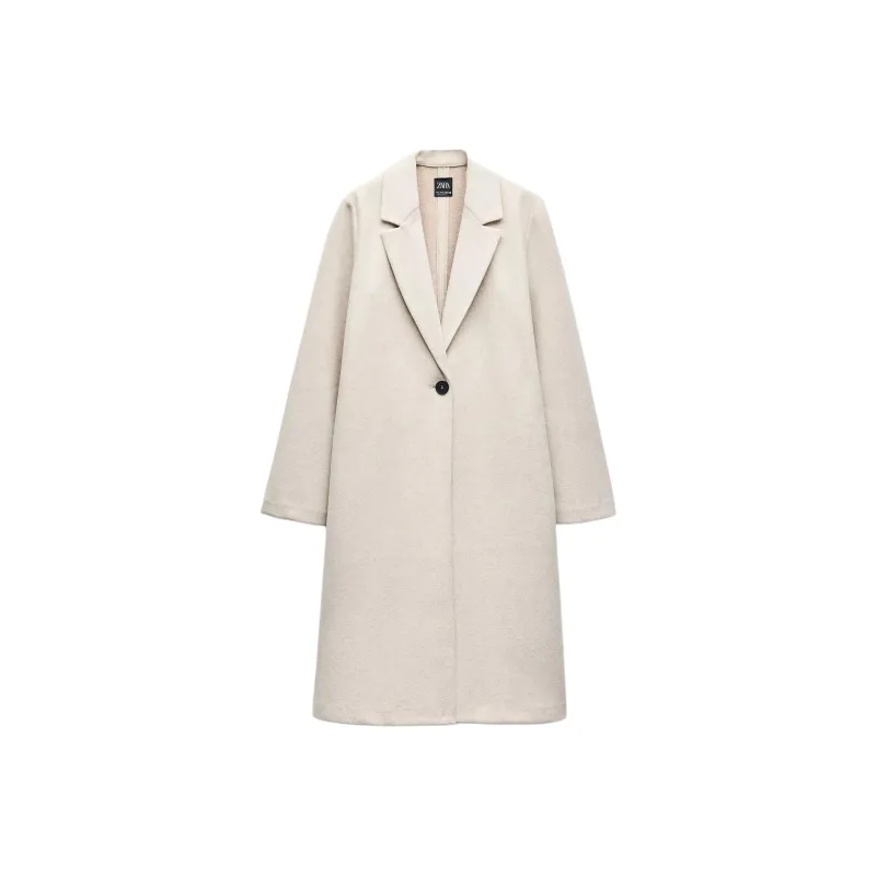 ZARA Coats Women's Light Sand-0