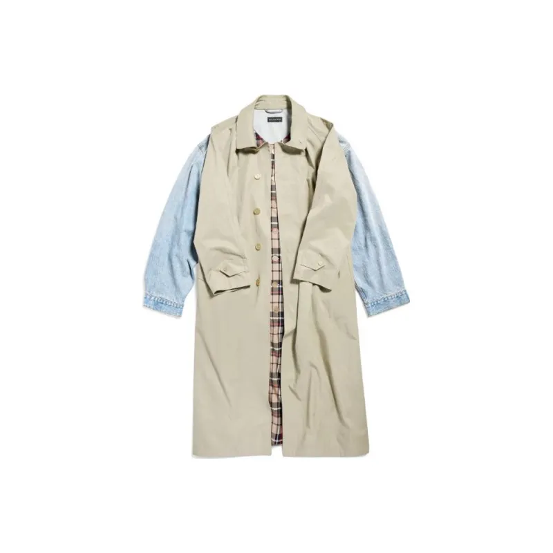 Balenciaga Asymmetric Layered Jeans Coat-0