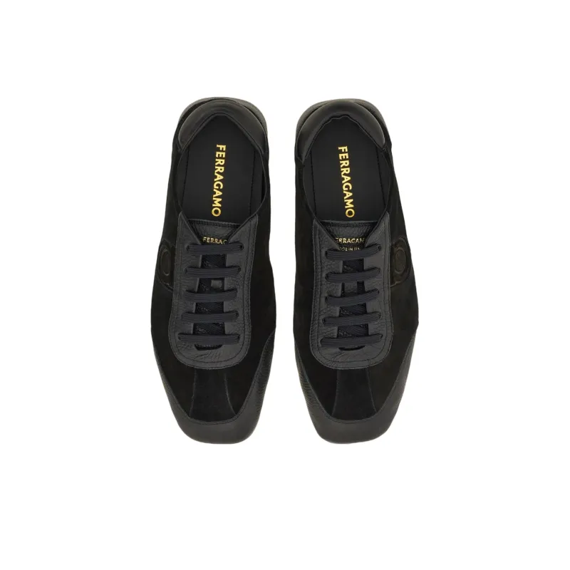 FERRAGAMO Lace up Driver Casual Shoes Men's Black-3