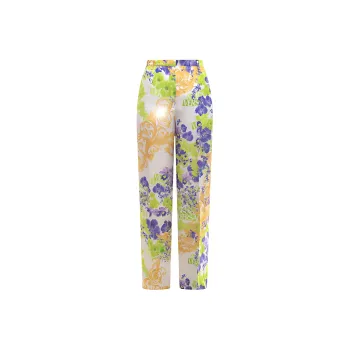 VERSACE Baroque Pattern Straight Leg Pants