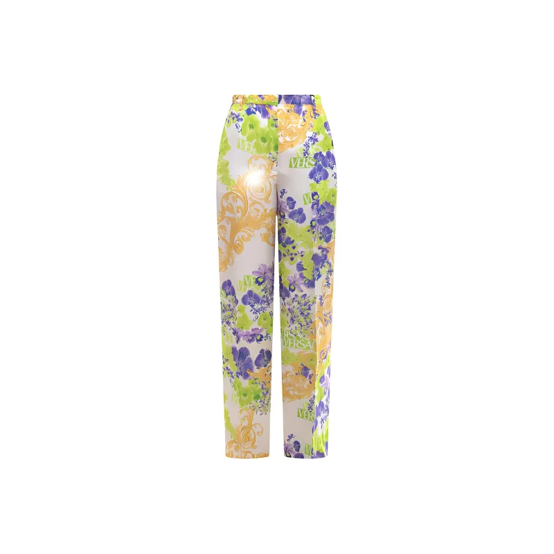 VERSACE Baroque Pattern Straight Leg Pants-0