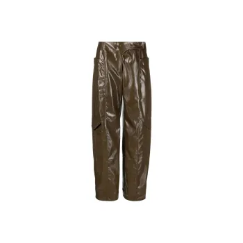 GANNI Glossy Faux-leather Trousers
