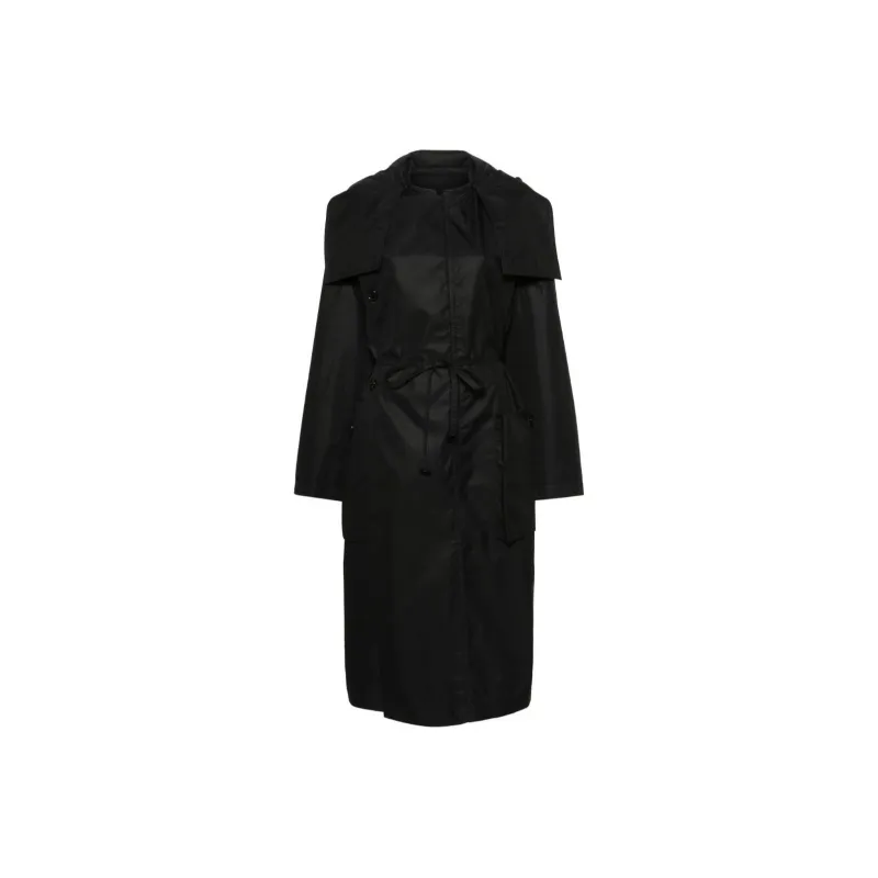 Lemaire Light Asymmetrical Coat 'Black'-0