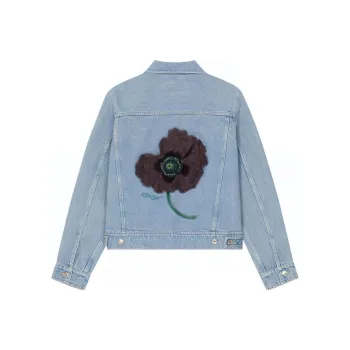 KENZO September Capsule Collection Yumei Floral Collection Denim Jacket Women's Blue